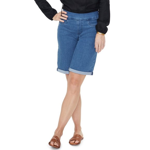 NYDJ Lift Tuck Pull-on 11" Jean Shorts in Peralta, Regular, Size: 0 - Picture 1 of 4